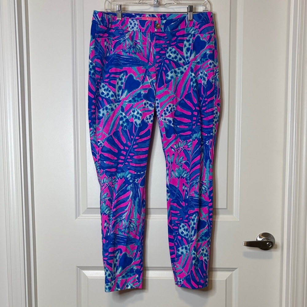 LILLY PULITZER " KELLY" SKINNY ANKLE PANT BOUGAINVILLEA PINK SIZE 12